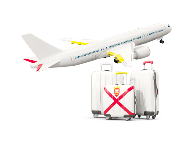 Luggage with airplane. Download flag icon of Jersey at PNG format