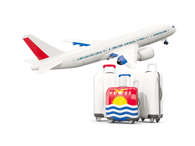 Luggage with airplane. Download flag icon of Kiribati at PNG format