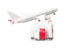 Malta. Luggage with airplane. Download icon.