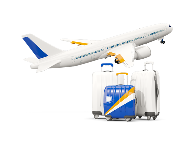 Luggage with airplane. Download flag icon of Marshall Islands at PNG format