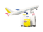 Niue. Luggage with airplane. Download icon.