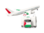 Palestinian territories. Luggage with airplane. Download icon.