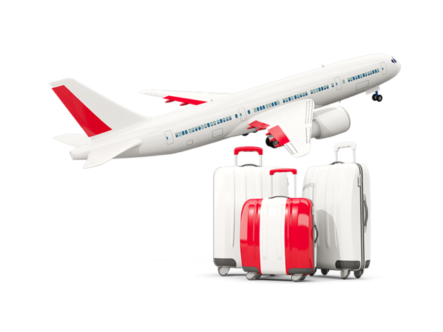 Luggage with airplane. Download flag icon of Peru at PNG format