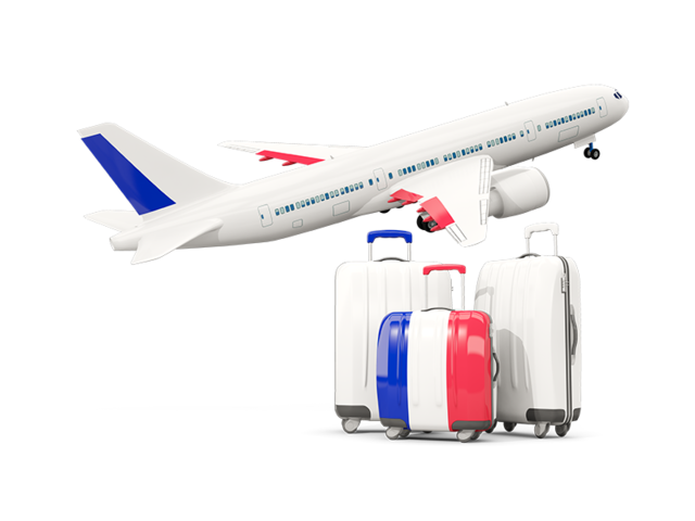 Luggage with airplane. Download flag icon of Saint Barthelemy at PNG format