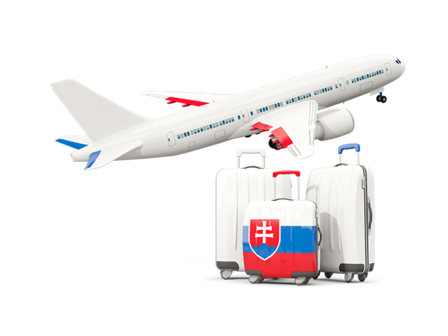 Luggage with airplane. Download flag icon of Slovakia at PNG format