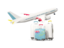 Tuvalu. Luggage with airplane. Download icon.