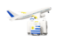 Uruguay. Luggage with airplane. Download icon.