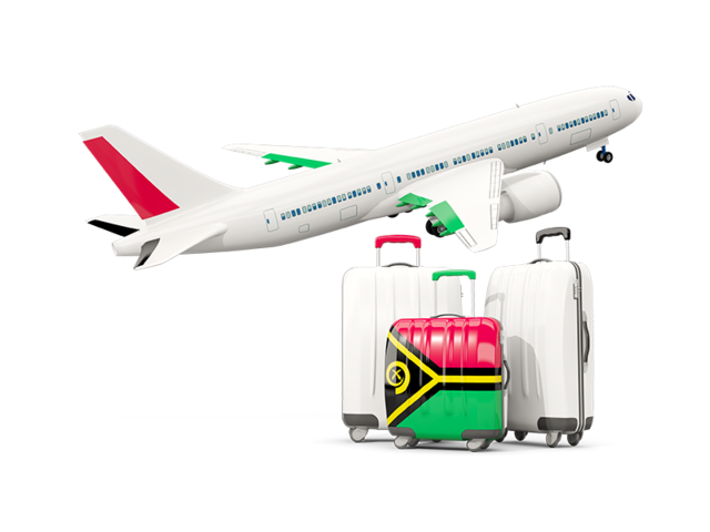 Luggage with airplane. Download flag icon of Vanuatu at PNG format