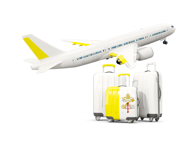Luggage with airplane. Download flag icon of Vatican City at PNG format