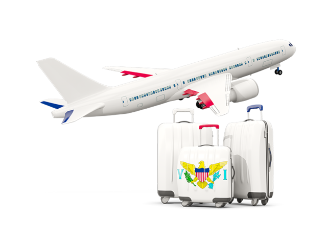 Luggage with airplane. Download flag icon of Virgin Islands of the United States at PNG format