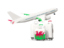 Wales. Luggage with airplane. Download icon.