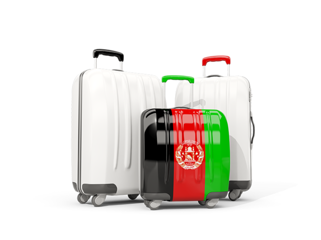 Luggage with flag. Download flag icon of Afghanistan at PNG format