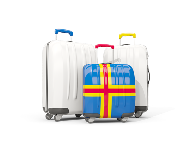 Luggage with flag. Download flag icon of Aland Islands at PNG format