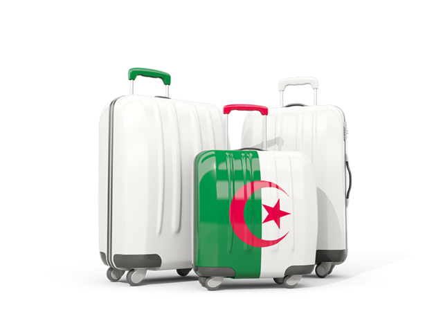 Luggage with flag. Download flag icon of Algeria at PNG format