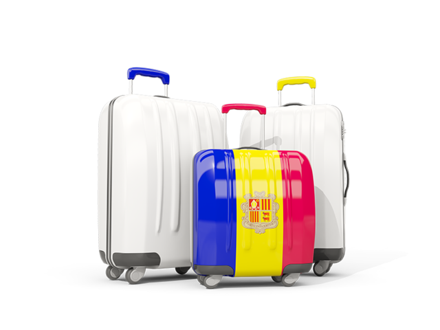 Luggage with flag. Download flag icon of Andorra at PNG format