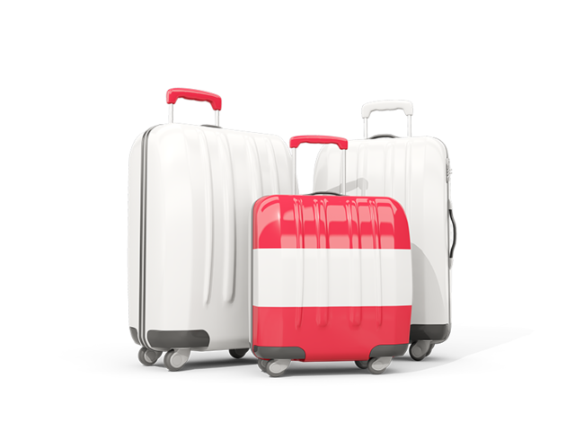 Luggage with flag. Download flag icon of Austria at PNG format