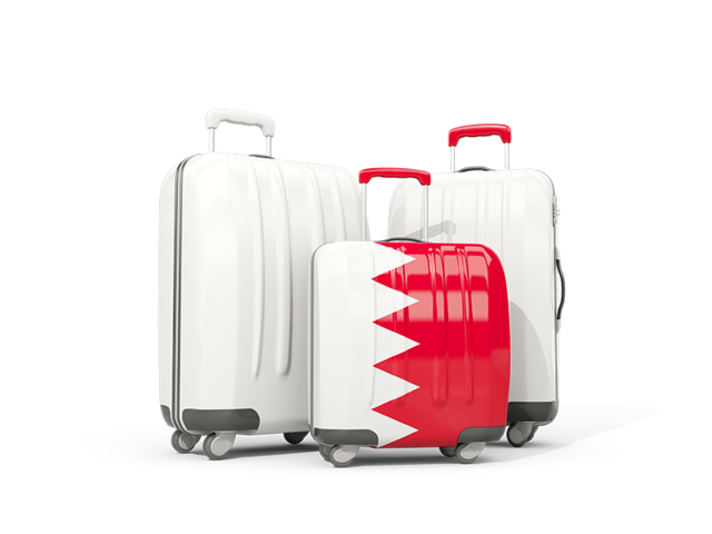 Luggage with flag. Download flag icon of Bahrain at PNG format