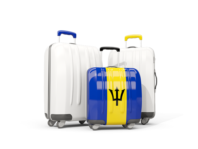 Luggage with flag. Download flag icon of Barbados at PNG format