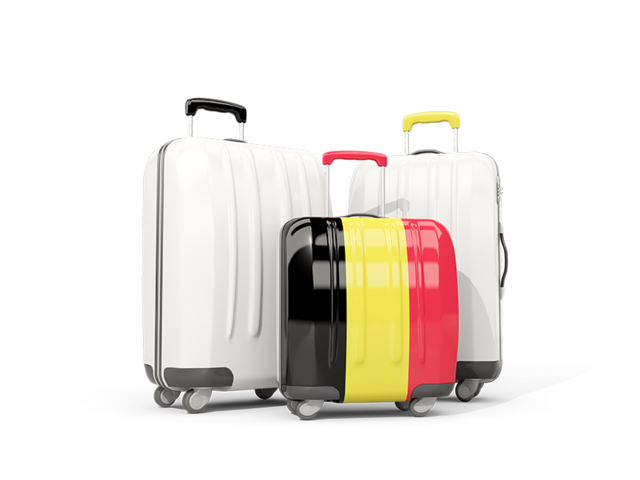 Luggage with flag. Download flag icon of Belgium at PNG format