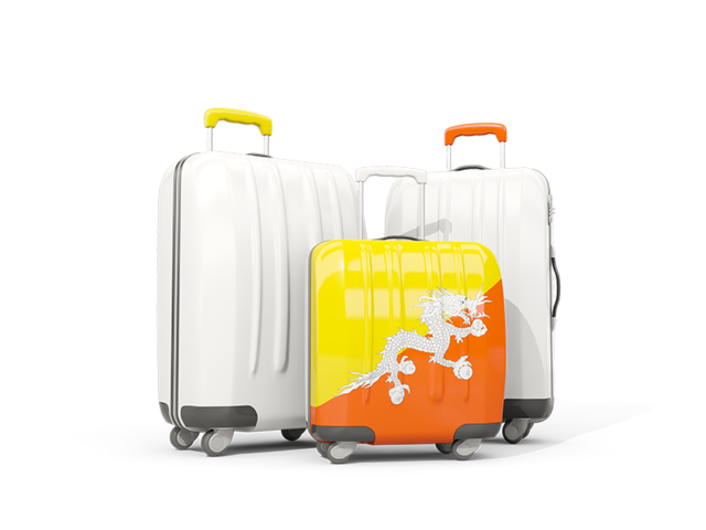 Luggage with flag. Download flag icon of Bhutan at PNG format
