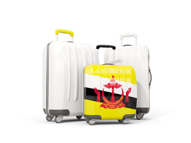 Luggage with flag. Download flag icon of Brunei at PNG format