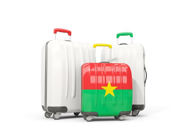 Luggage with flag. Download flag icon of Burkina Faso at PNG format