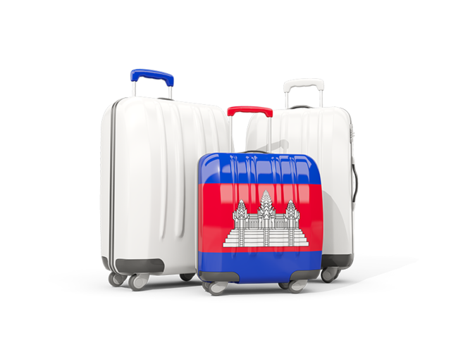 Luggage with flag. Download flag icon of Cambodia at PNG format