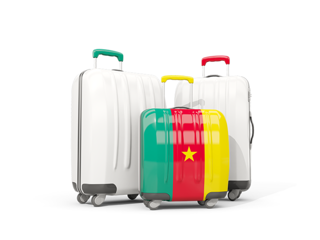 Luggage with flag. Download flag icon of Cameroon at PNG format
