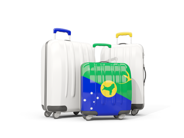 Luggage with flag. Download flag icon of Christmas Island at PNG format