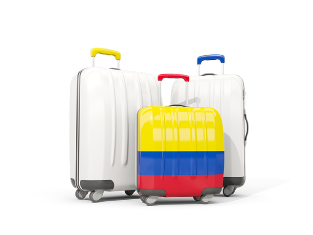 Luggage with flag. Download flag icon of Colombia at PNG format