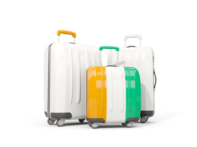 Luggage with flag. Download flag icon of Cote d'Ivoire at PNG format