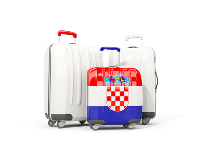 Luggage with flag. Download flag icon of Croatia at PNG format