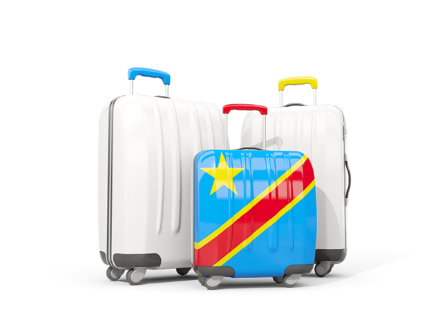 Luggage with flag. Download flag icon of Democratic Republic of the Congo at PNG format