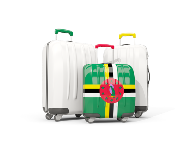 Luggage with flag. Download flag icon of Dominica at PNG format