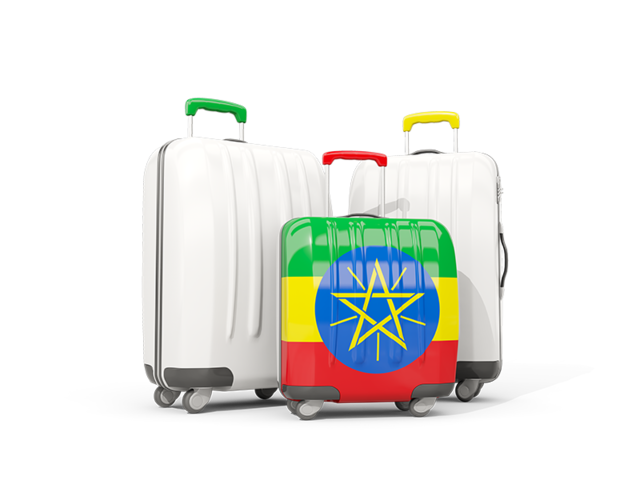 Luggage with flag. Download flag icon of Ethiopia at PNG format