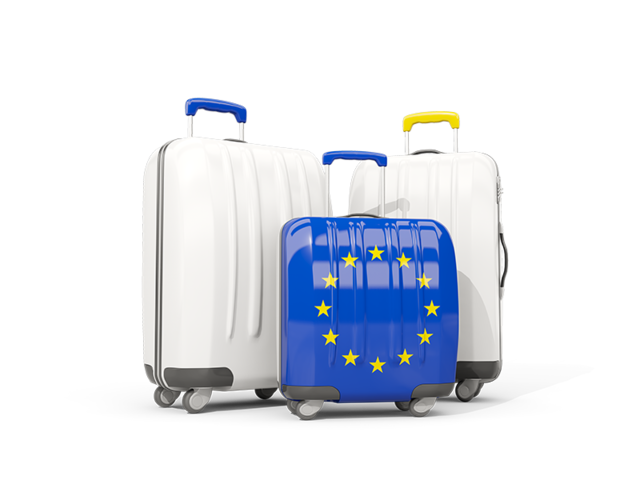 Luggage with flag. Download flag icon of European Union at PNG format