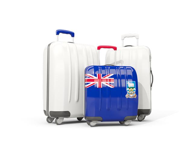 Luggage with flag. Download flag icon of Falkland Islands at PNG format