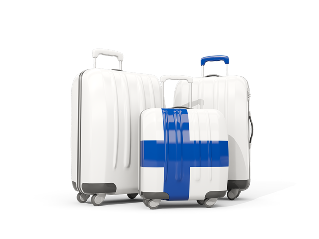 Luggage with flag. Download flag icon of Finland at PNG format