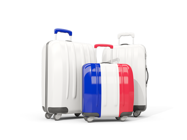 Luggage with flag. Download flag icon of France at PNG format