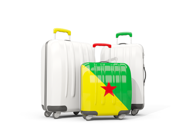 Luggage with flag. Download flag icon of French Guiana at PNG format