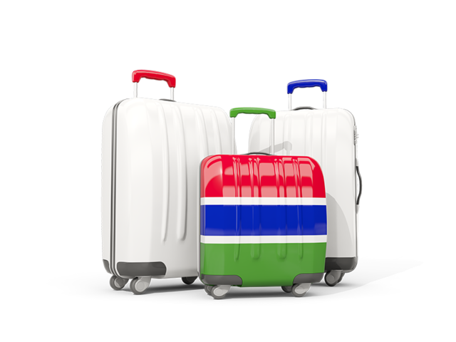 Luggage with flag. Download flag icon of Gambia at PNG format
