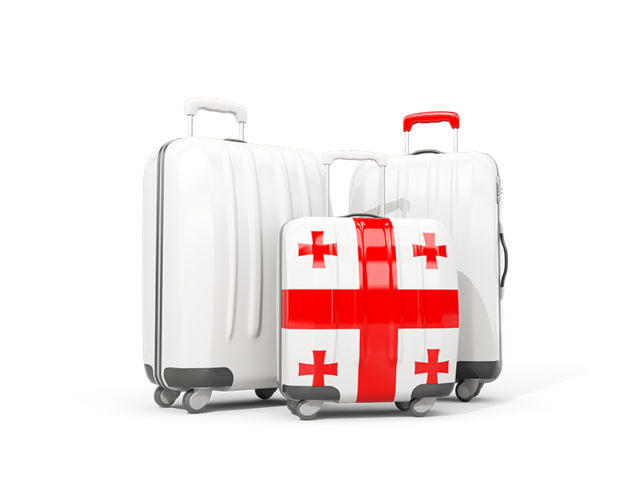 Luggage with flag. Download flag icon of Georgia at PNG format