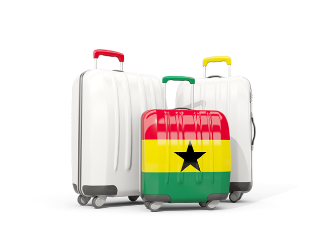 Luggage with flag. Download flag icon of Ghana at PNG format