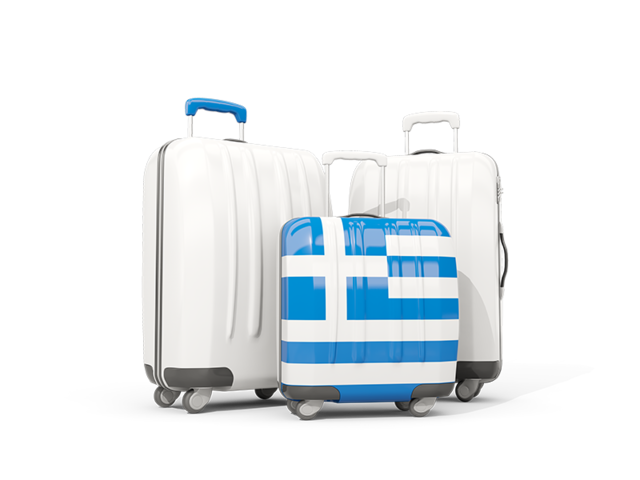 Luggage with flag. Download flag icon of Greece at PNG format