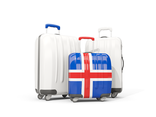 Luggage with flag. Download flag icon of Iceland at PNG format