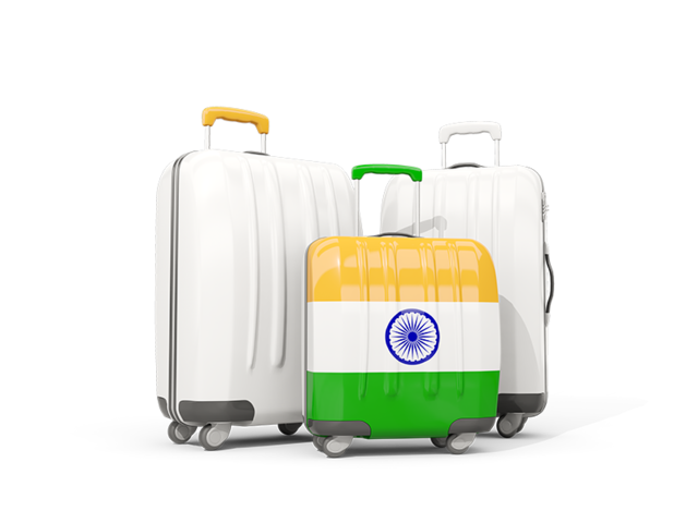 Luggage with flag. Download flag icon of India at PNG format