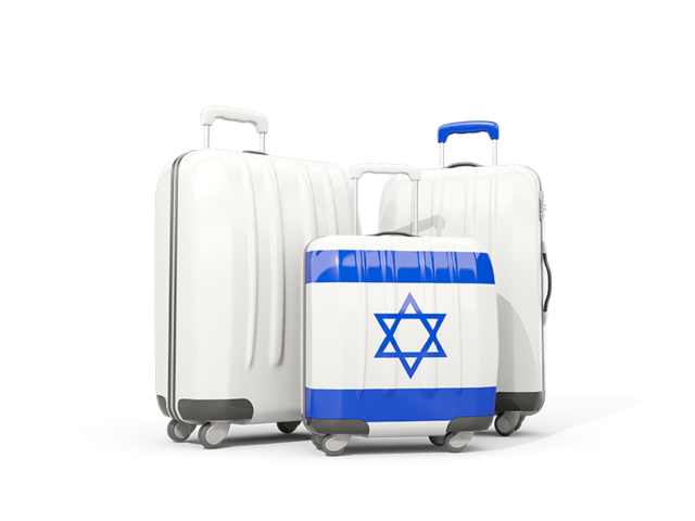 Luggage with flag. Download flag icon of Israel at PNG format