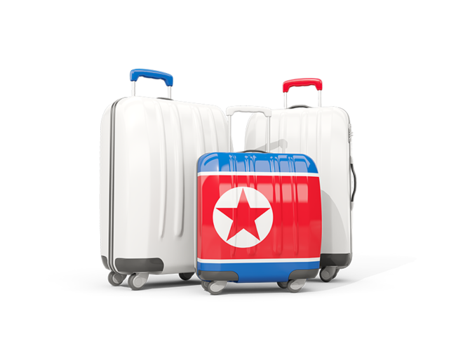 Luggage with flag. Download flag icon of North Korea at PNG format