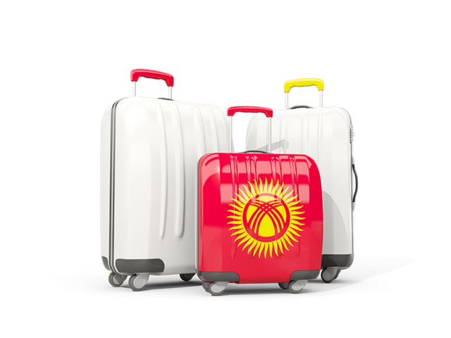 Luggage with flag. Download flag icon of Kyrgyzstan at PNG format