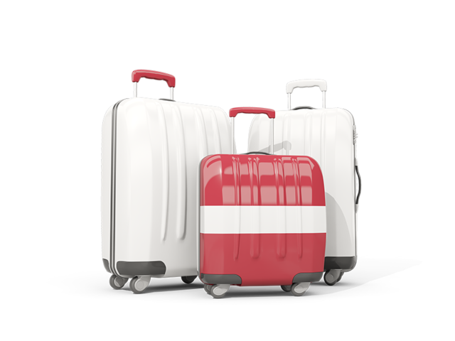 Luggage with flag. Download flag icon of Latvia at PNG format